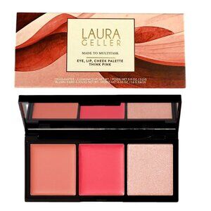 Laura Geller Eye Lip Cheek Palette Think Pink Highlighter Blush Multitask Compac